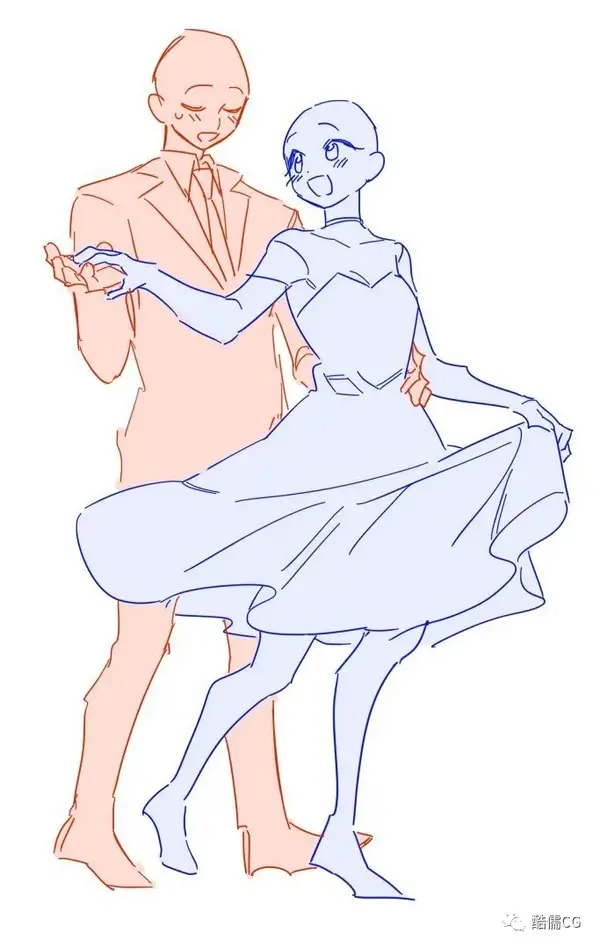 绘画参考丨双人舞蹈姿势素材 知乎