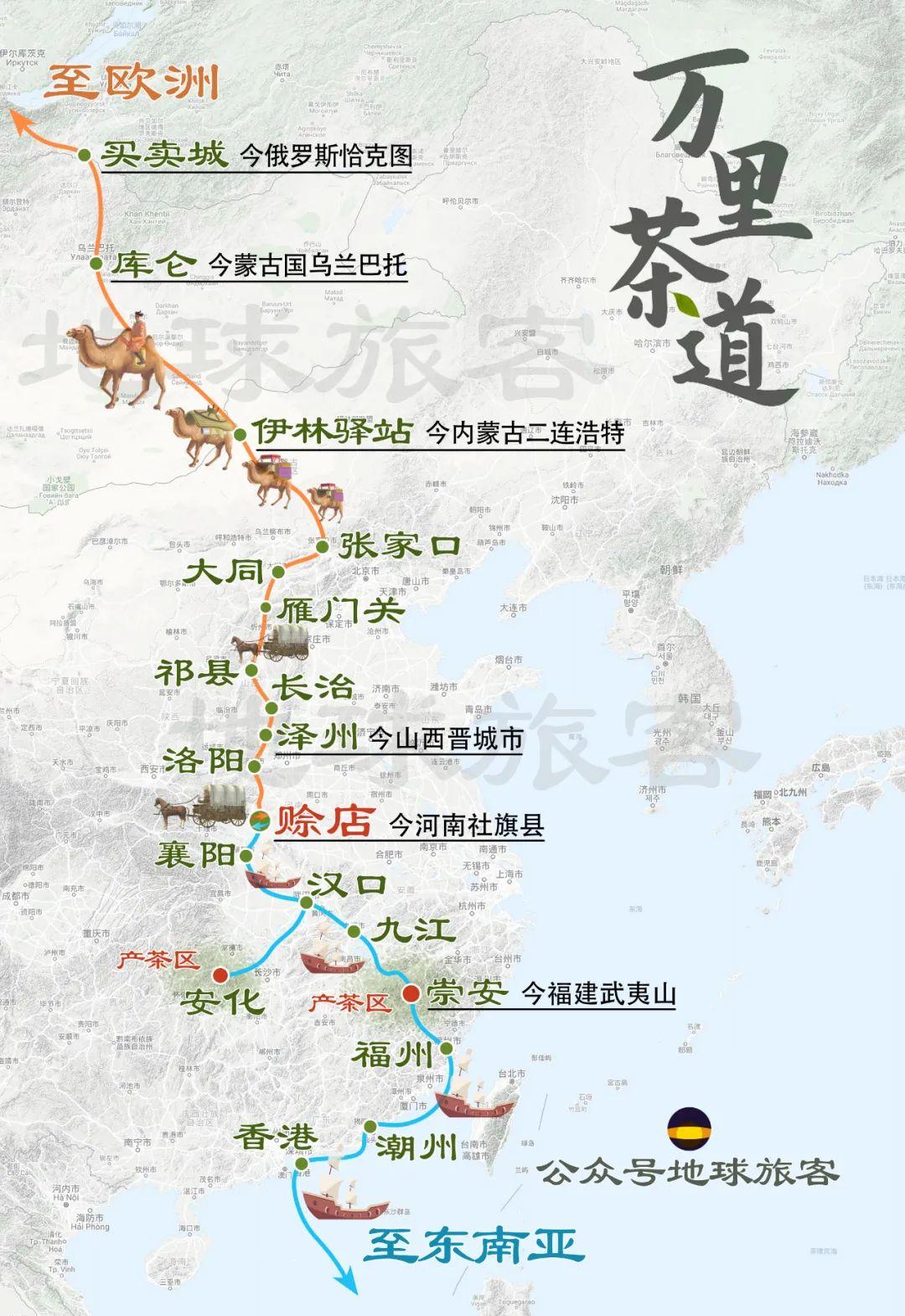 晋商茶路路线图图片