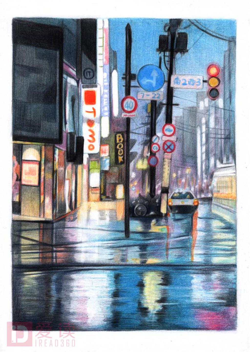 愿意用一支彩色的铅笔画一出沉默都市夜景