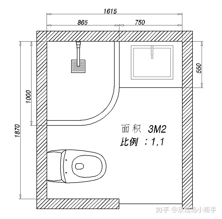 3㎡卫生间这样装,干湿分离清爽有余