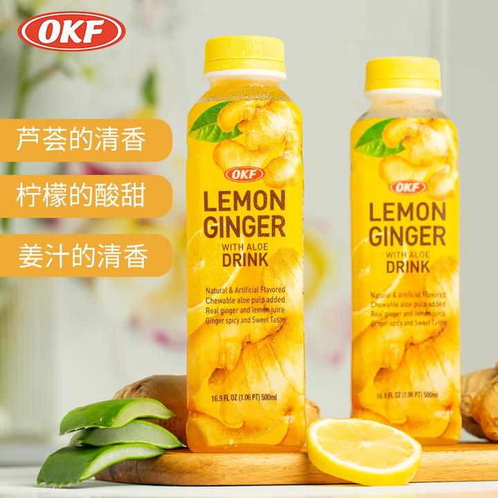 okf 韩国进口 芦荟柠檬姜汁饮料500ml*4瓶 京东 59.00