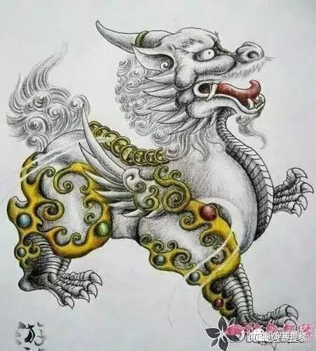 我是雕刻师素描手稿第三期貔貅纹身雕刻素材