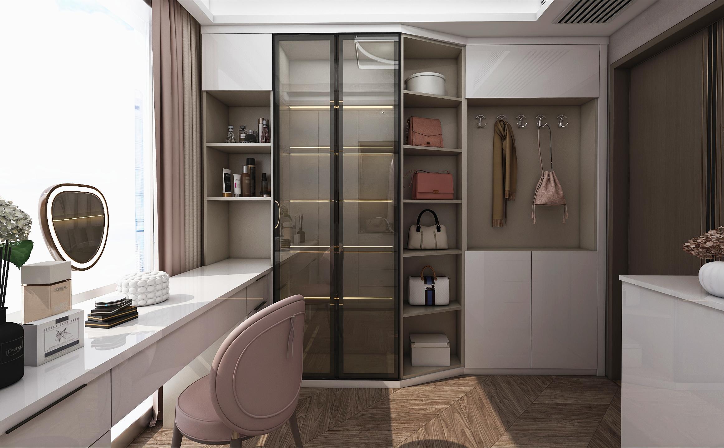 卧室衣柜|衣帽间家装设计感——有玻璃柜很精致,没有也能很高级