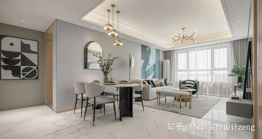 深圳装修设计 装修效果图丨90㎡现代轻奢风格新房装修 - 知乎