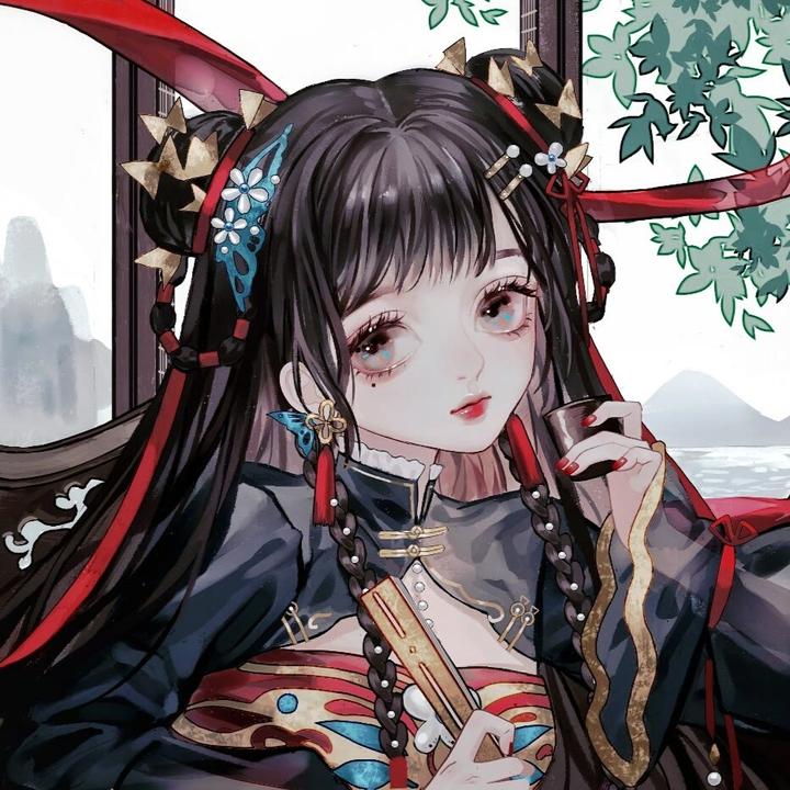 古风萝莉萌系女头像——两脸夭桃从镜发,一眸春水照人寒.