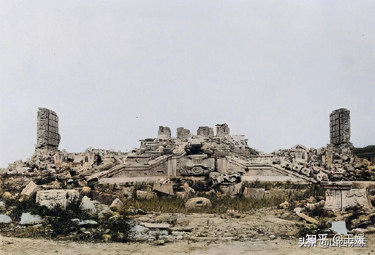 实拍1922年的圆明园彩色老照片太可惜了
