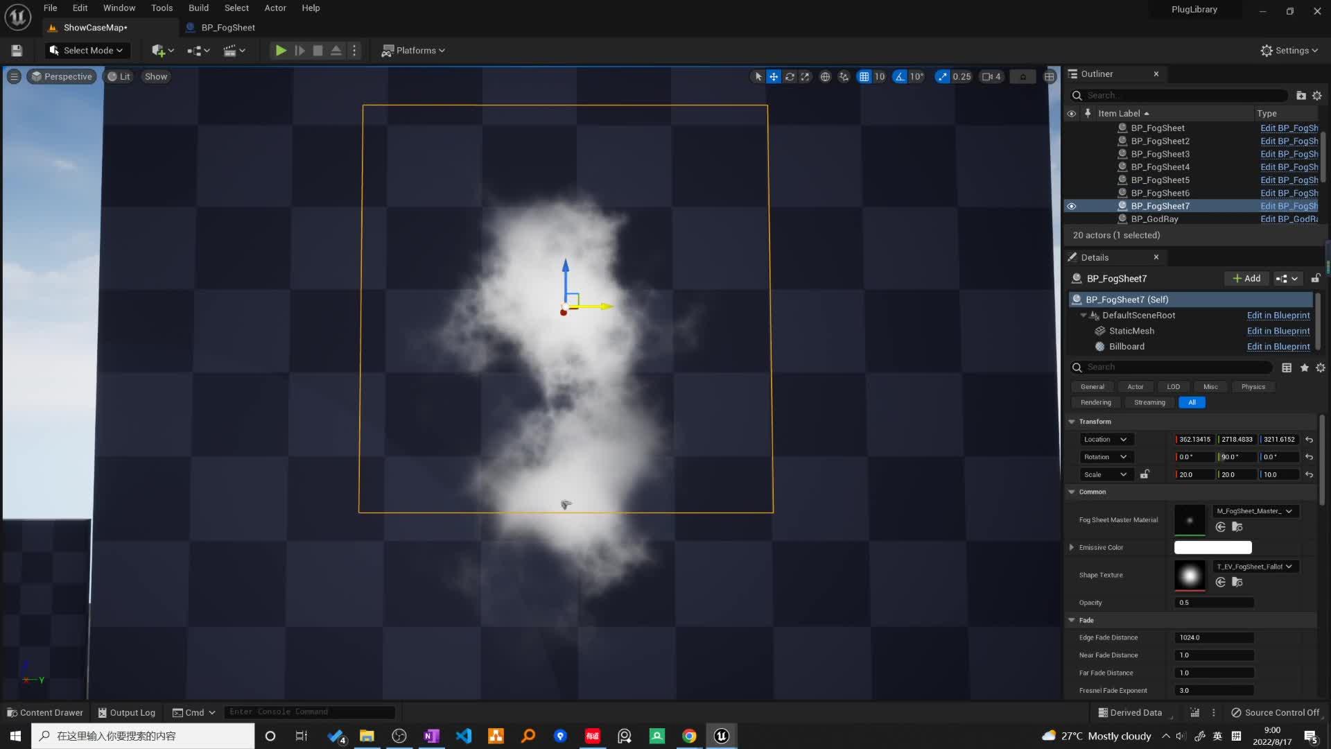 UE4/UE5 FogSheet 雾片,假雾气效果,拉开树之间的层次感 - 知乎