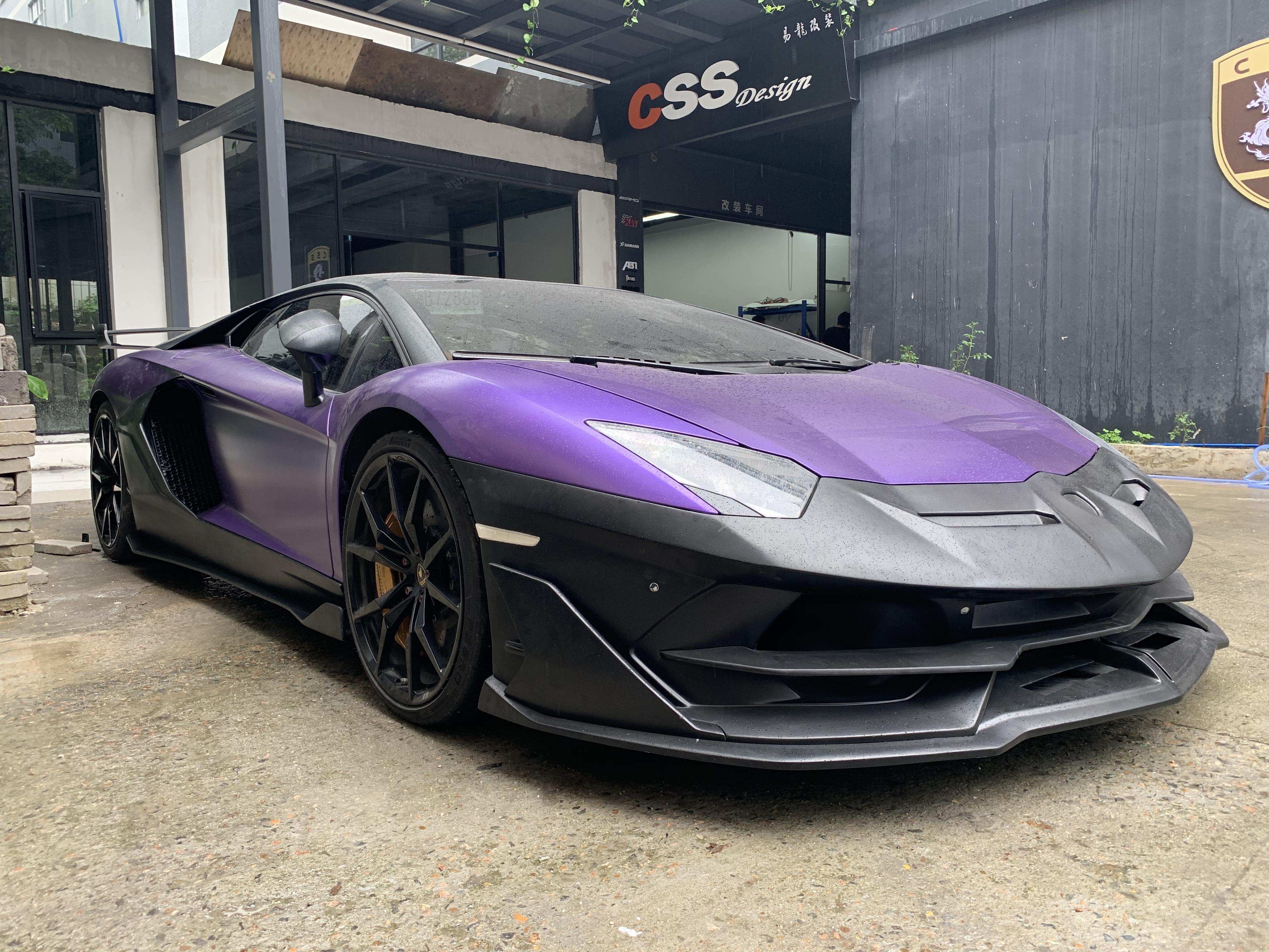 兰博基尼大牛埃文塔多lp700敞篷版改装svj碳纤维大包围尾翼,升级案例