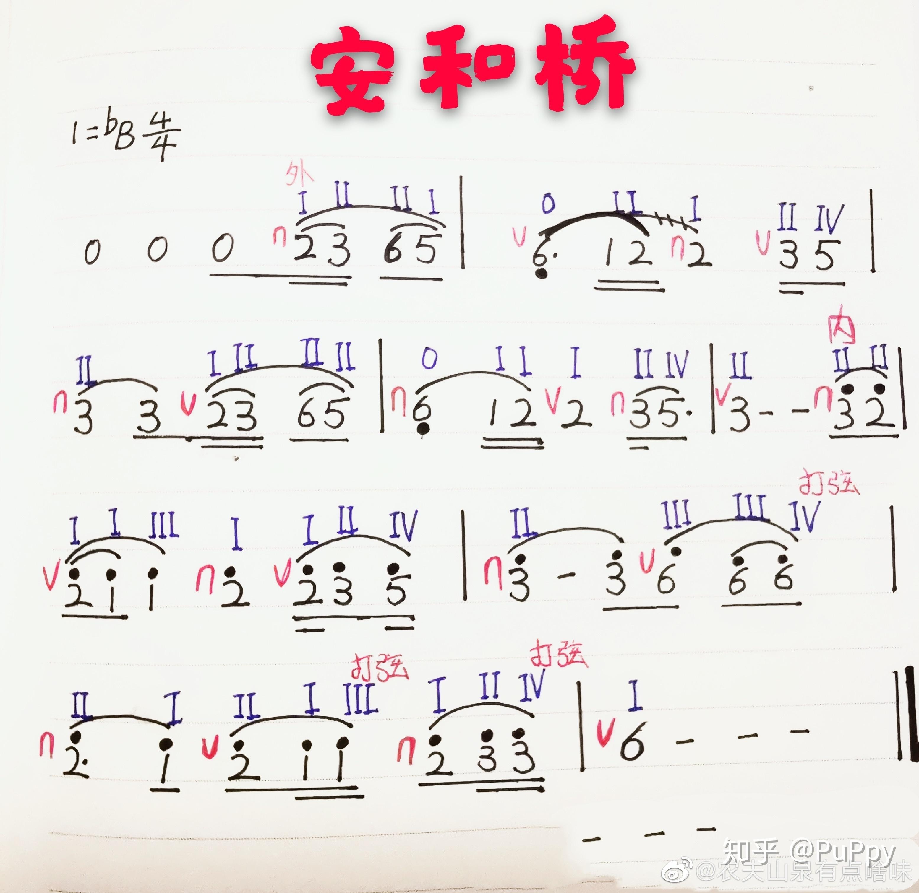 跪求宋冬野安河桥间奏那段马头琴的旋律简谱