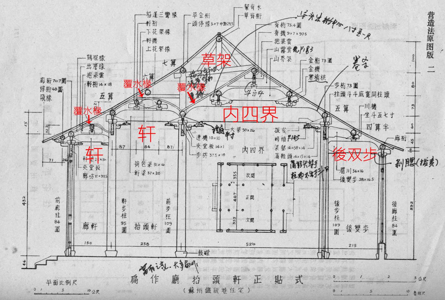 苏州园林中的鸳鸯厅是怎么实现外面看一个屋顶,内部看两个屋顶的?