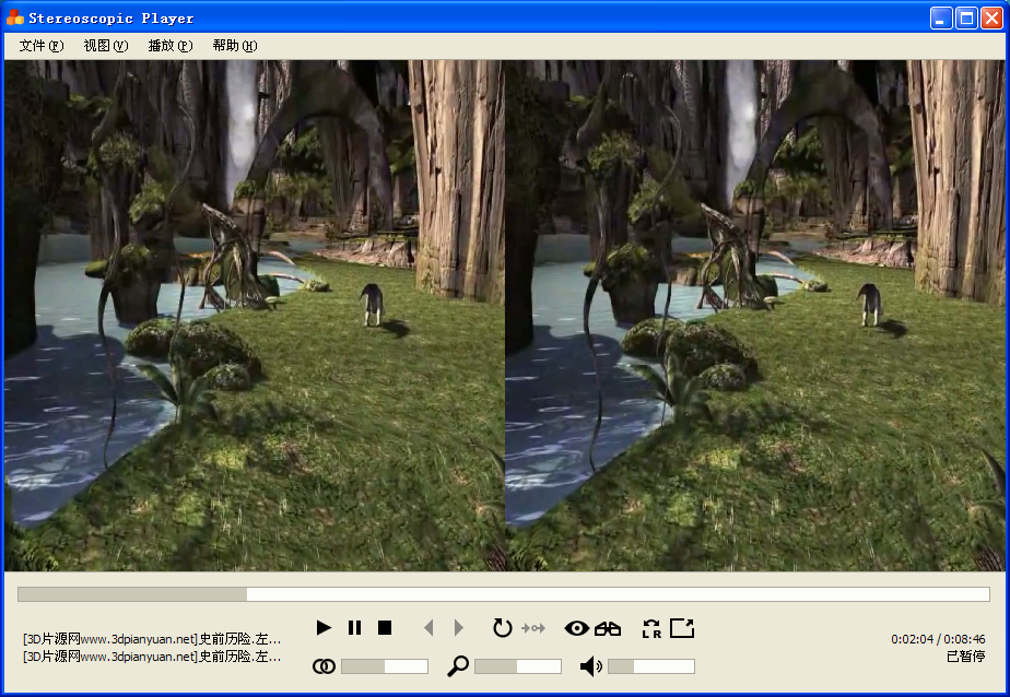 Stereoscopic Player怎样播放左右格式的3d视频
