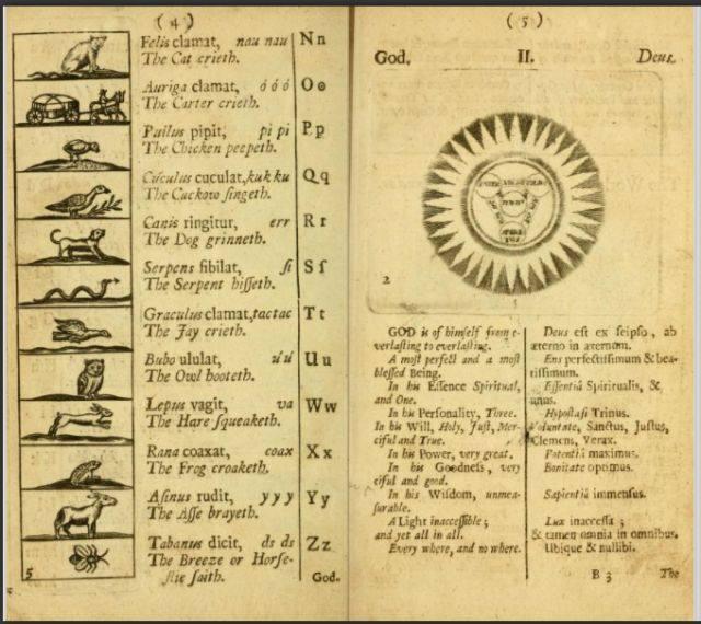 1658年,杨·阿姆斯·夸美纽斯的《世界图绘》(orbis sensualium