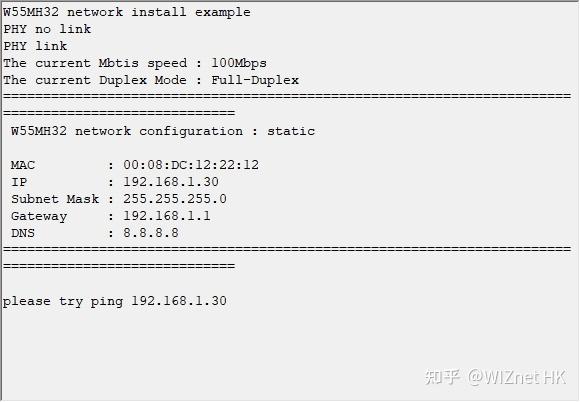 第一章 W55MH32 网络初始化示例 - 知乎
