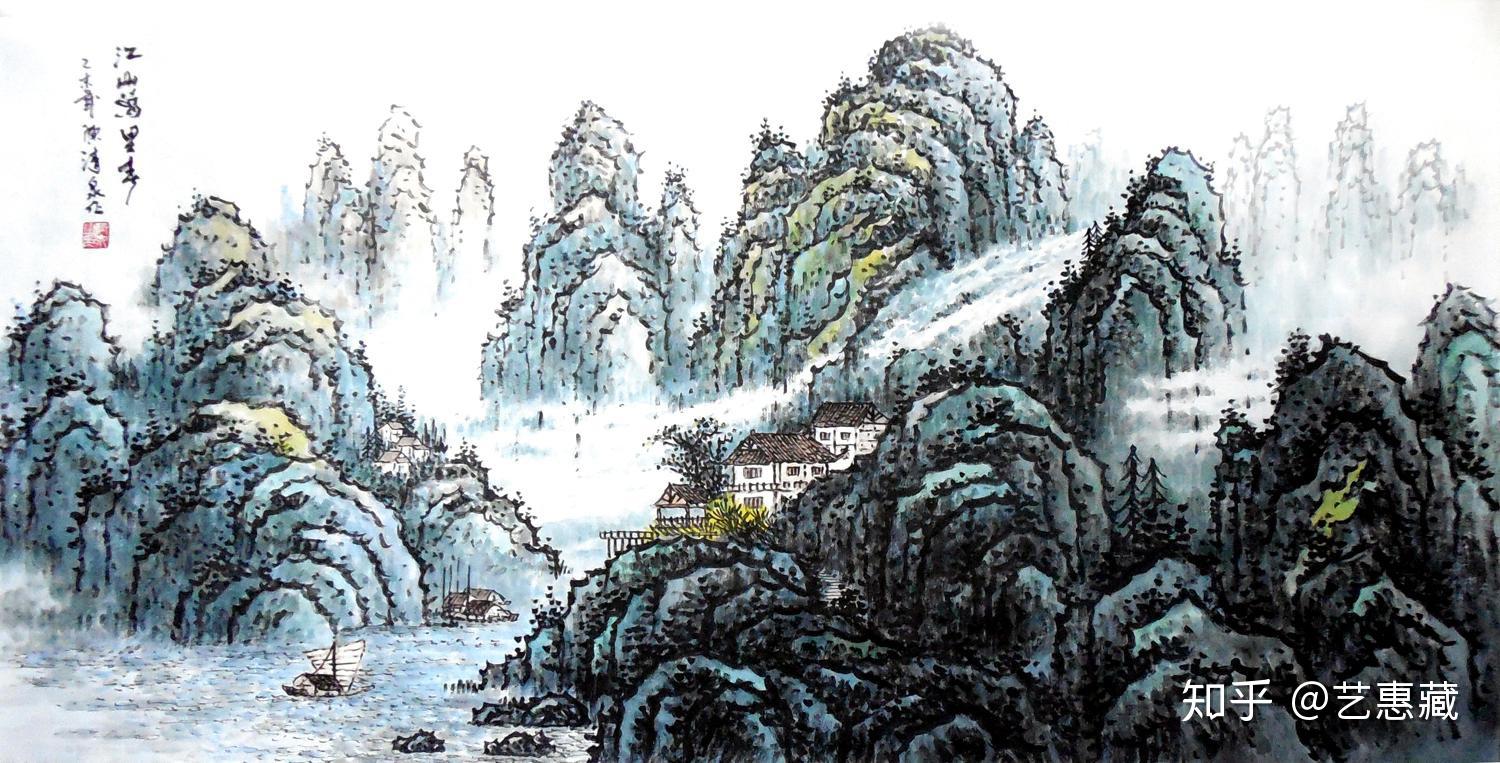 殿堂画家陈清泉山水画完美展现了书画同源线条的艺术