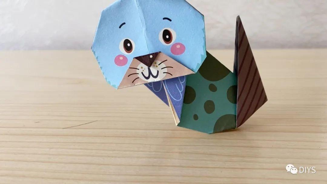 手工折纸一只呆萌又可爱的小海豹