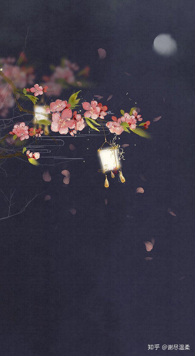 古风壁纸:有月亮,灯笼,梅花,黑夜的壁纸你们有吗?