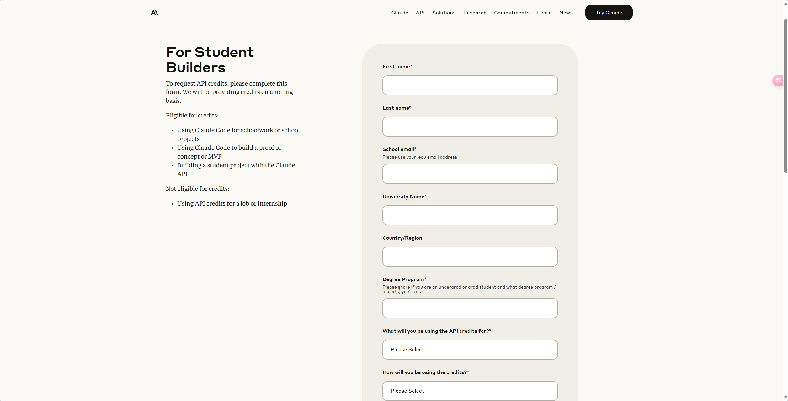 学生邮箱免费申请50$ Claude API额度 - 知乎