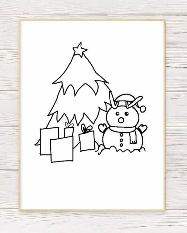 少儿美术课件今天画一幅挂满礼物的圣诞树你想挂上什么礼物就画上