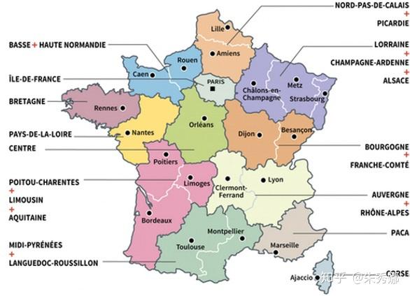 法国大区行政图法国概况经济上，法国基本实现了农业机械化，农副产品居