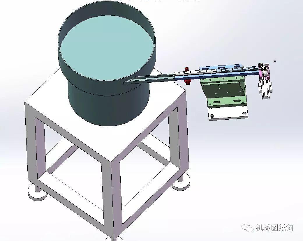 非標數模l型鐵片振動盤拱料分料機構3d模型圖紙