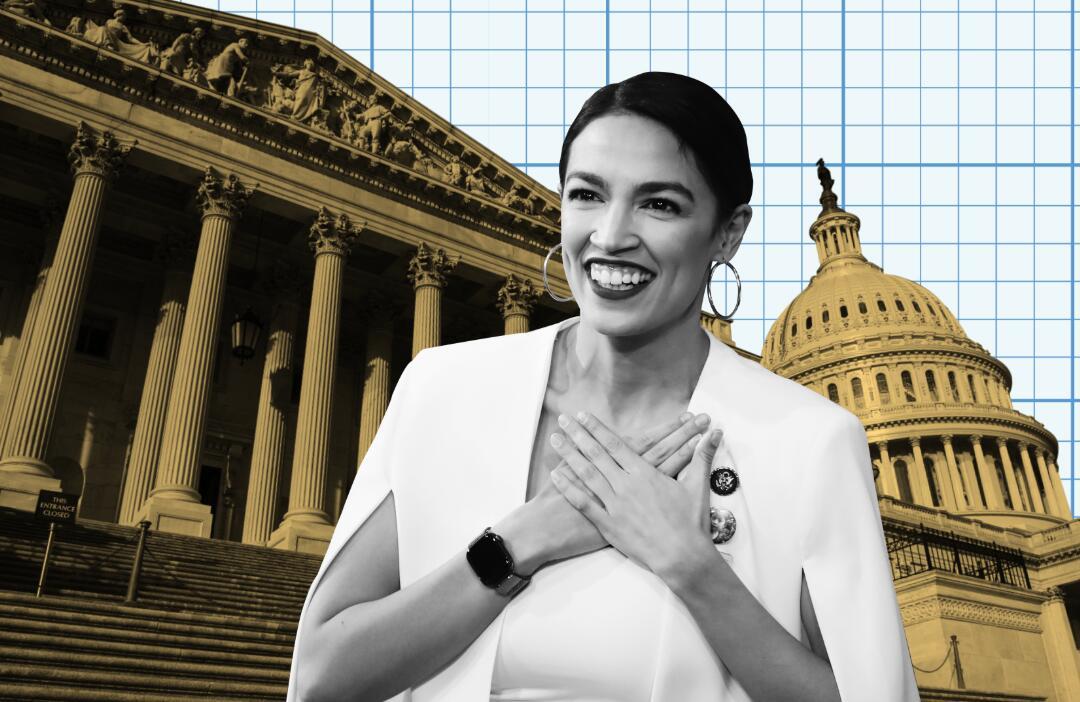 aoc是今年新上任的国会史上最年轻的女议员.