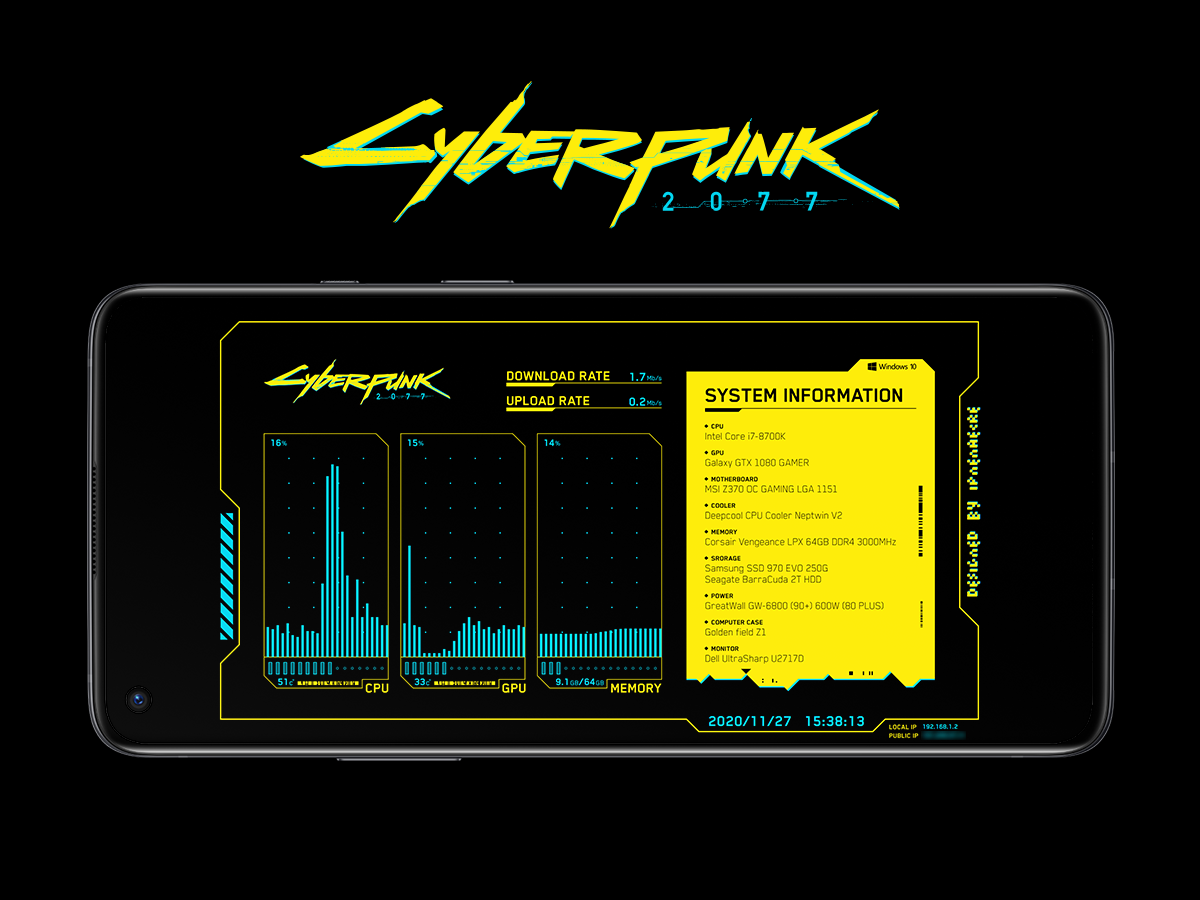 【AIDA64】Cyberpunk 2077 限定版主题皮肤