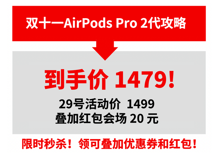 双十一airpodspro2最低价多少钱?