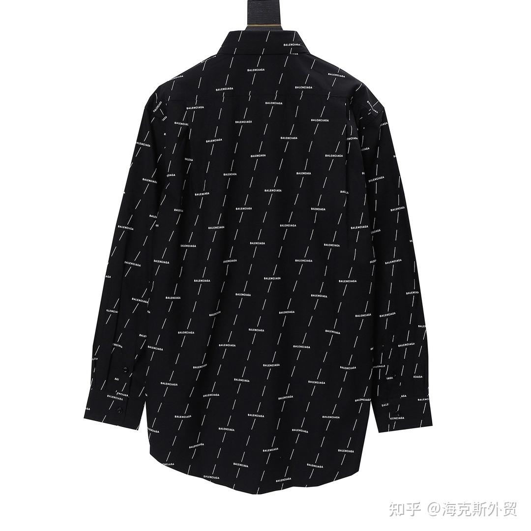 巴黎世家balenciagablcg21新款弹幕满印长袖衬衫