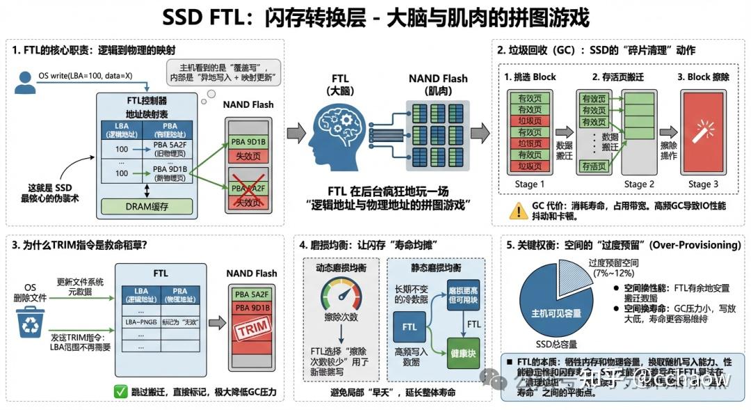 FTL 与垃圾回收:SSD 是如何处理“碎块”的逻辑迷宫?