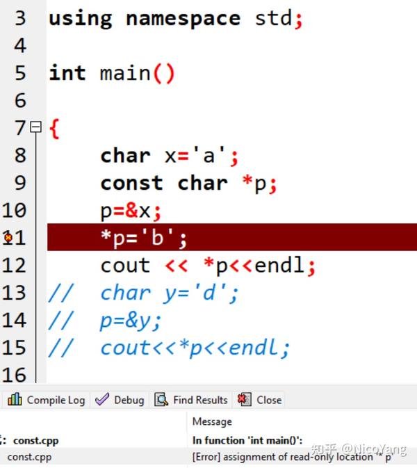 C const 