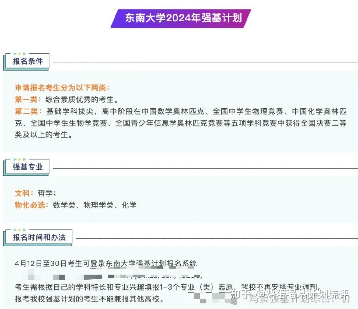 东南大学2024强基计划校测笔试面试考试科目 - 知乎