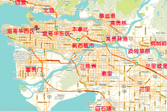 温哥华港口地图图片