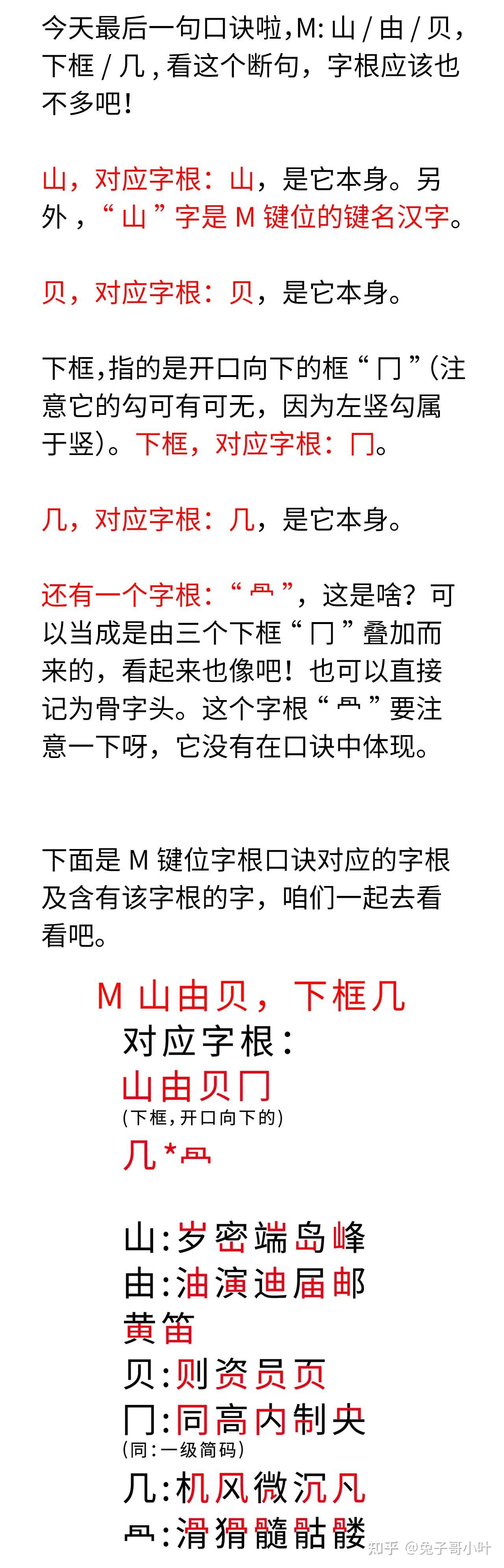 “竖区字根口诀”拆解--五笔输入法 - 知乎