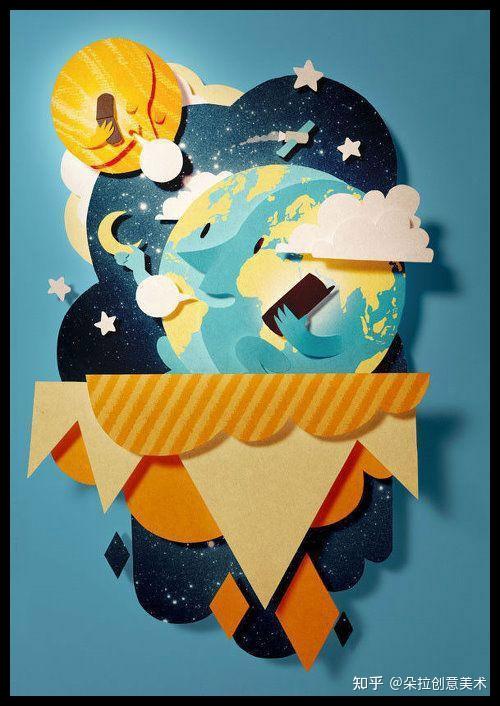 素材67676767简单有趣的剪纸拼贴手工挂画