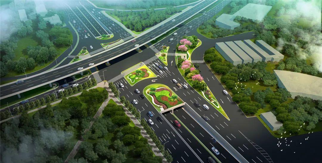 效果图截止目前,南国西下穿隧道,德胜西跨线桥所在地面的十字路口已