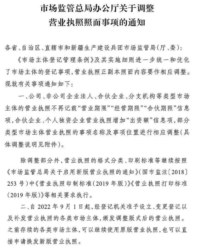 9月1日起,营业执照照面内容调整成... - 知乎