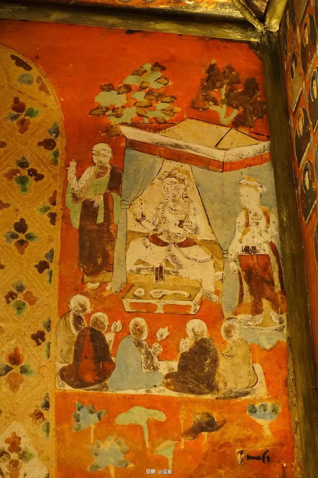 神游千年，大美敦煌】初唐-322窟-西龛彩塑配壁画、飞天热烈