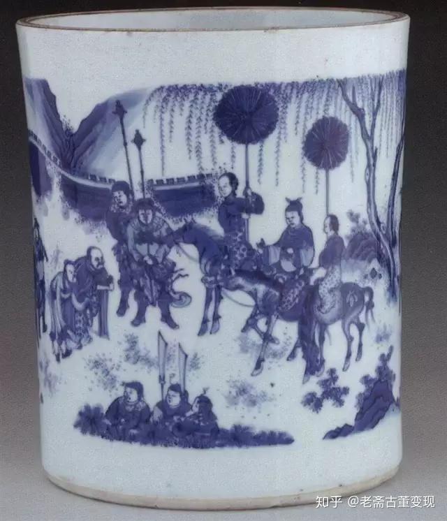 中国 骨董 筆筒 大清乾隆年製 旧蔵古玩 書道具 中国古陶磁 陶芸古美術