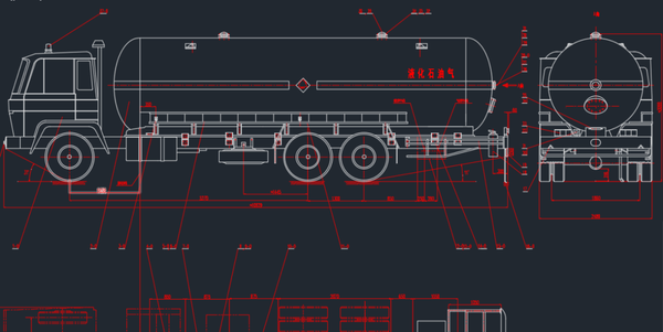 液化石油气罐车10tcad图纸