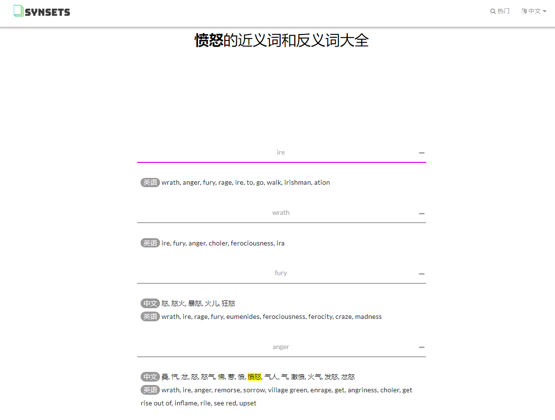 中文的同义词近义词词典或网站有哪些值得推荐? - 知乎