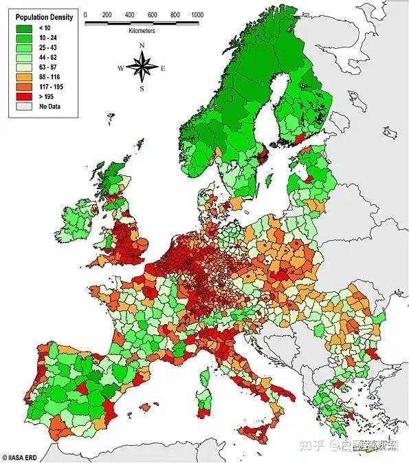 欧洲的人口密度图片