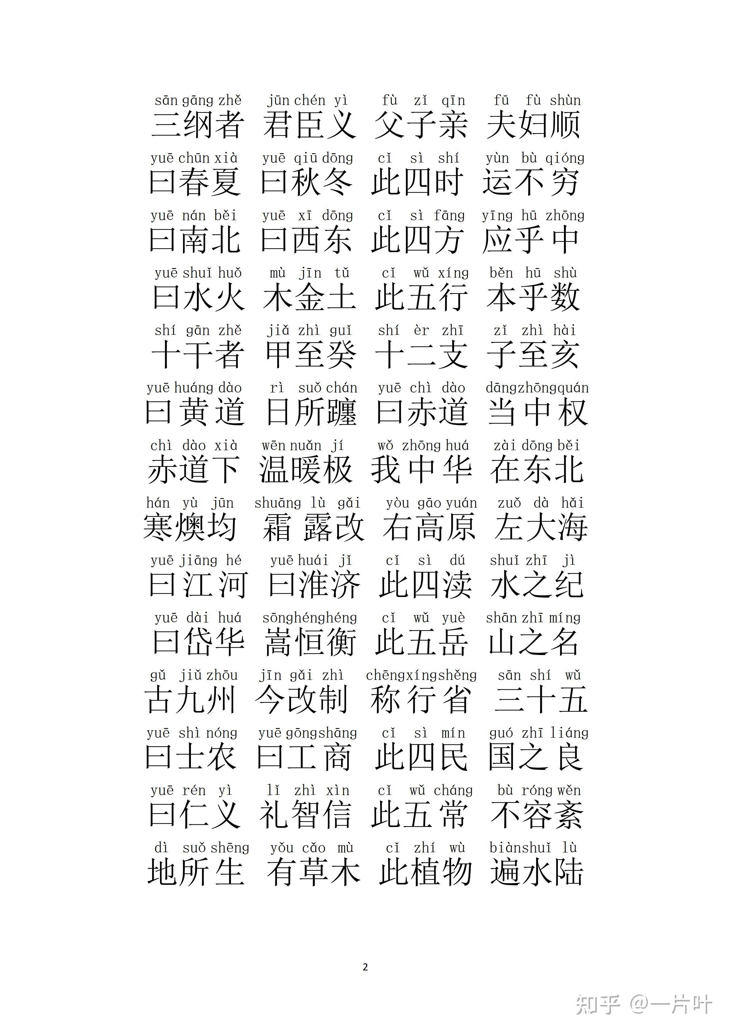 《三字经》注音全文 - 知乎