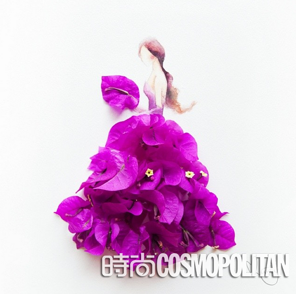超养眼她用花瓣做出了世界上最美丽的裙子