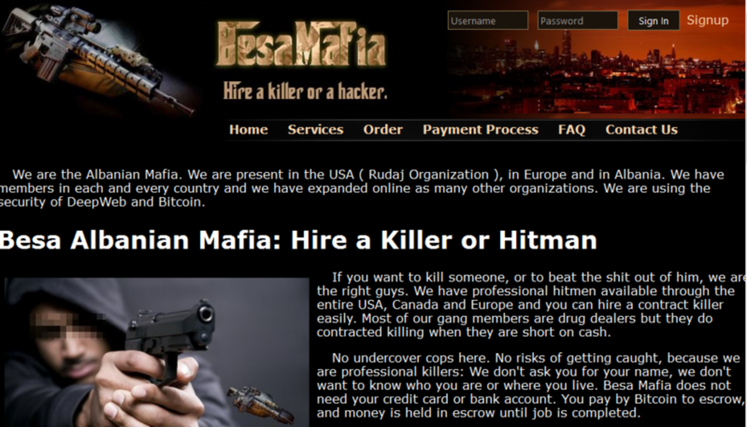 Besa mafia 网站界面