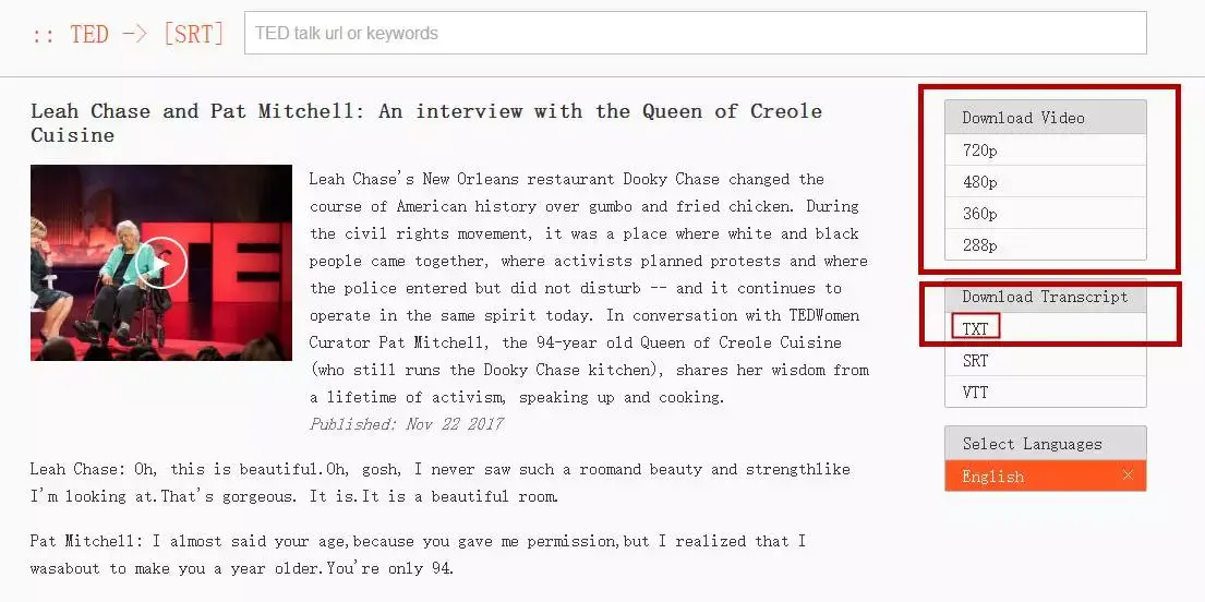 如何下载任何TED视频并把它变成可发音查词