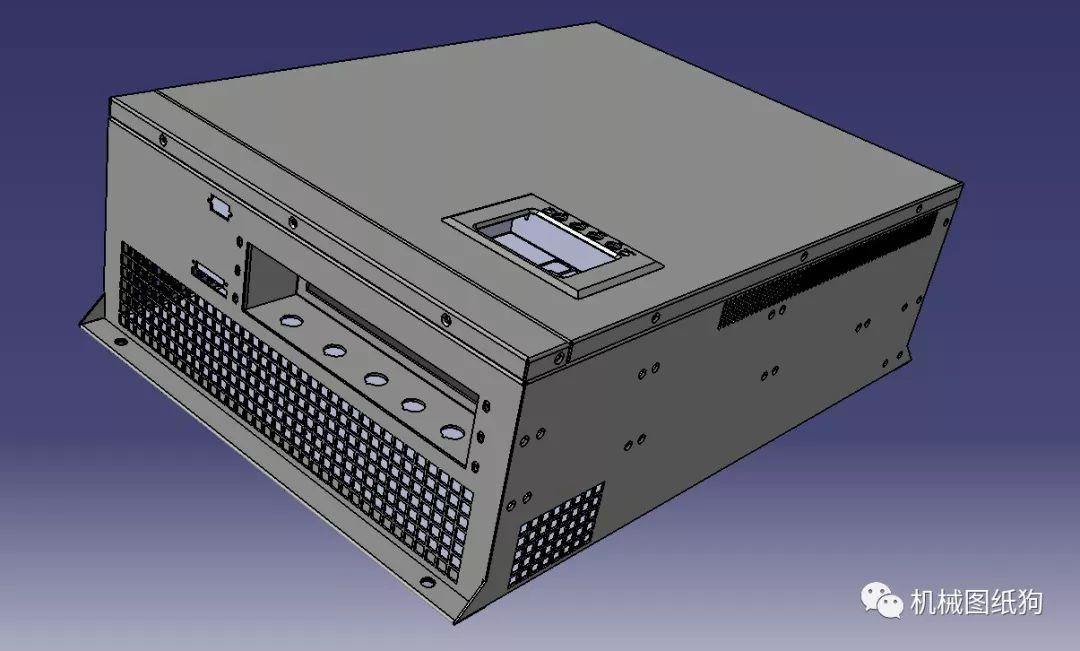 工程机械钣金单元箱体3d模型图纸igs格式