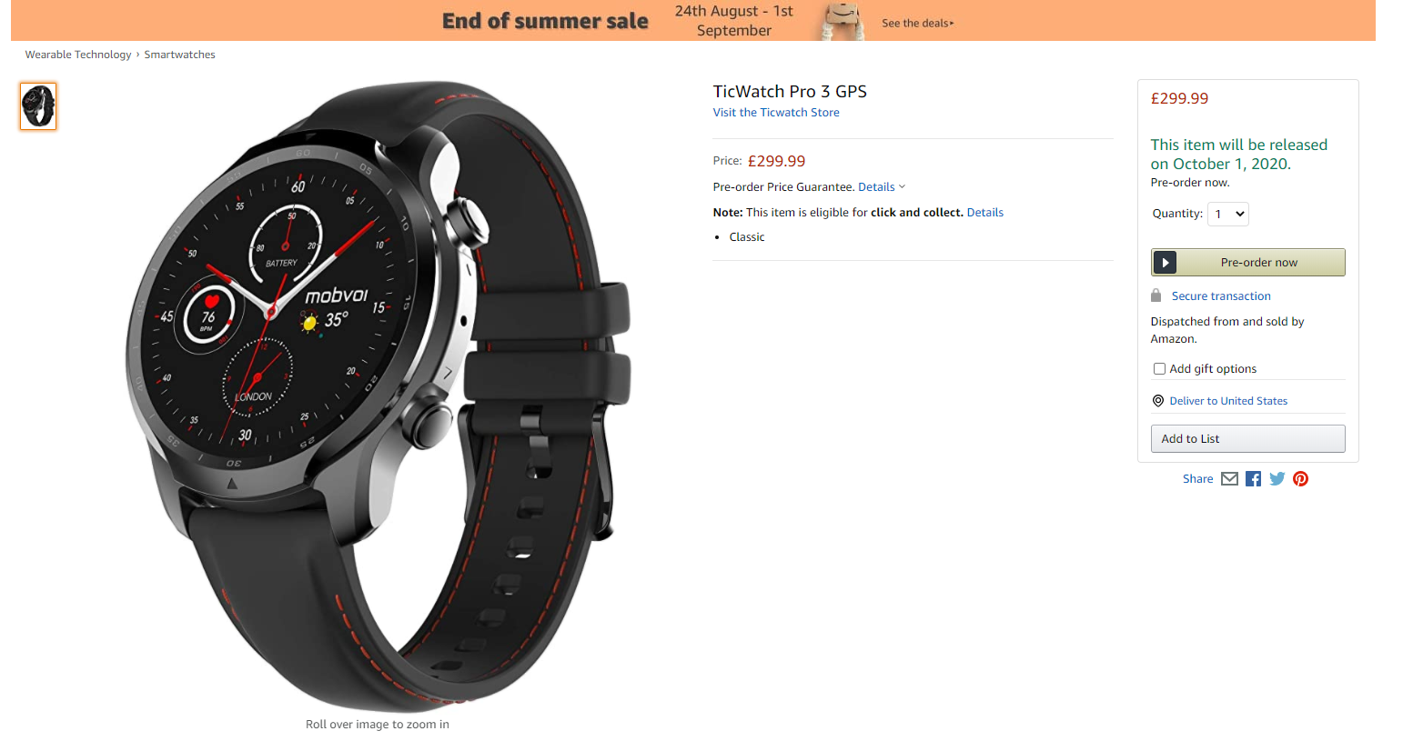 首款高通骁龙 4100 智能手表 ticwatch pro 3 即将发售,标价 299.