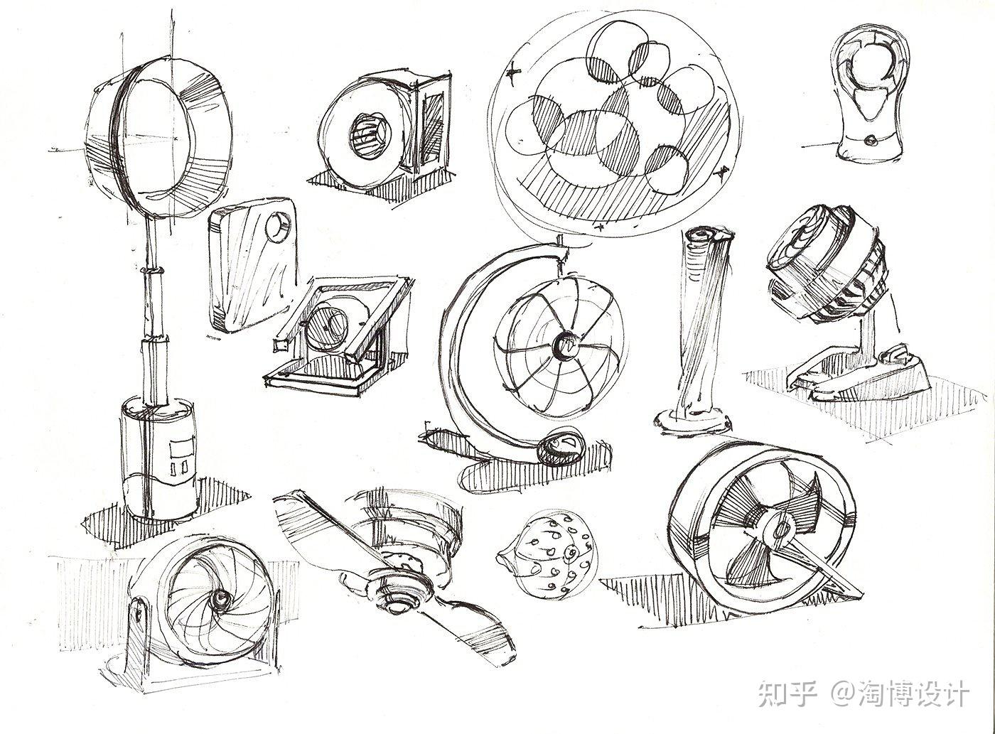 电风扇设计素描图片