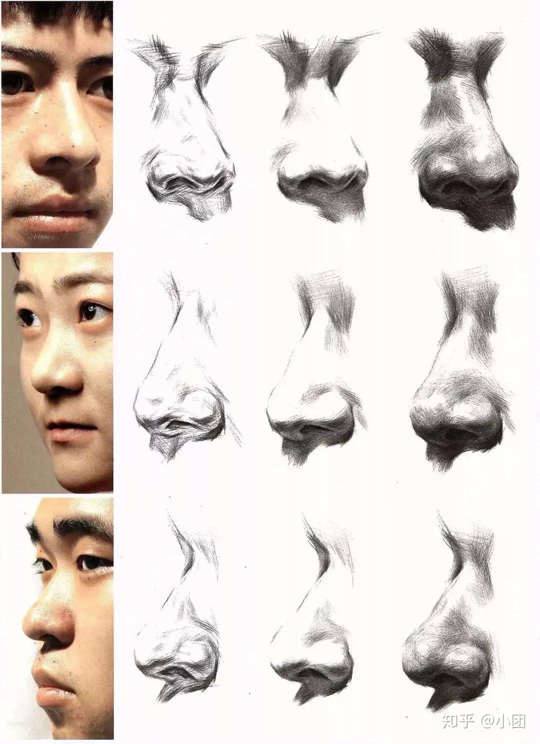 鼻子的塑造尤为关键,因为鼻子在五官中是最为凸显的部位,所以鼻子塑造