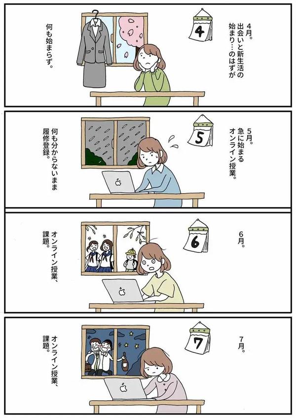 日本大一新生用漫画描绘受疫情影响的大学生活 引发共鸣 知乎